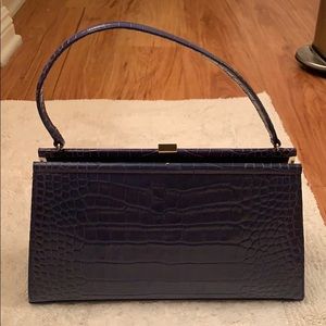 Blue alligator purse